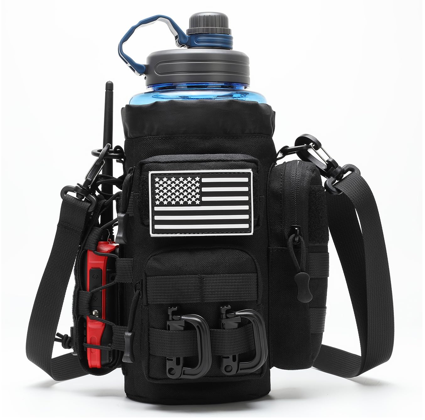 Tactical Molle Pouch Multifunctional Water Bottle Pouch Phone EDC Bag with Shoulder Strap