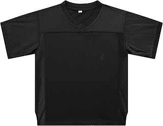 PRIMITASYouth Blank Football Jersey Mesh Athletic Football Shirt Practice Sports Uniform