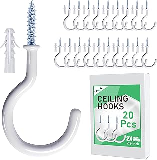 20 Pcs Ceiling Hooks for Hanging Plants - 2.9 inches Heavy Duty, Hanging...