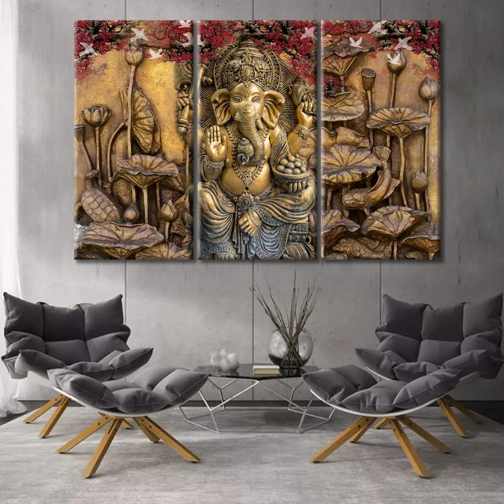 Amazon.com: TUMOVO 5 Piece Wall Art Hindu God Ganesha Pictures for ...