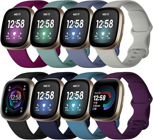 Lerobo Compatible con correas Fitbit SenseFitbit Versa 3Fitbit Versa 4 bandas para mujerFitbit Sense 2 bandas para mujer, paquete de 8 pulseras