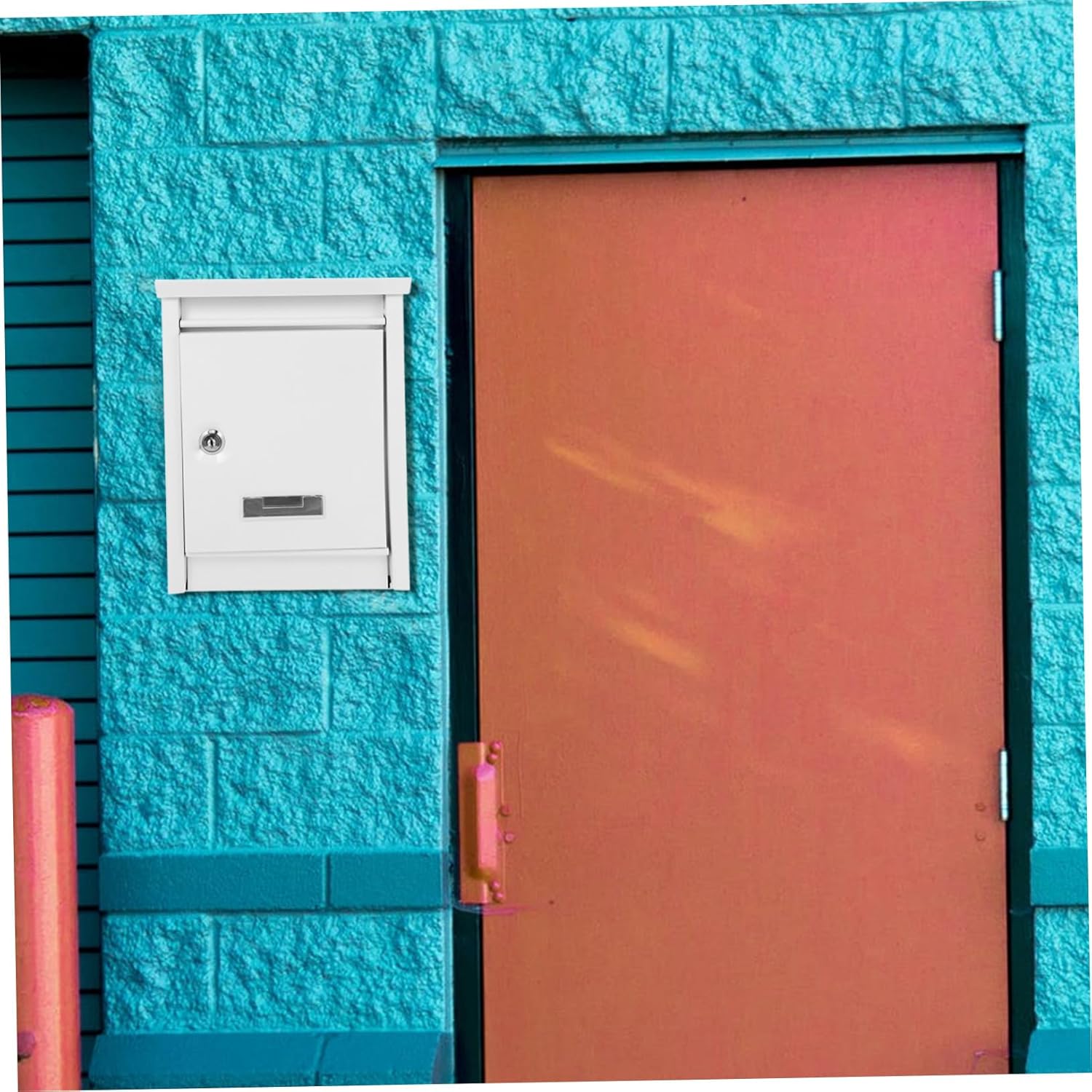 Gadpiparty Office Wall Mount Mailbox Vintage with Lock Weatherproof Mail Storage for Outdoor Use Spacious Design for Home Villa White