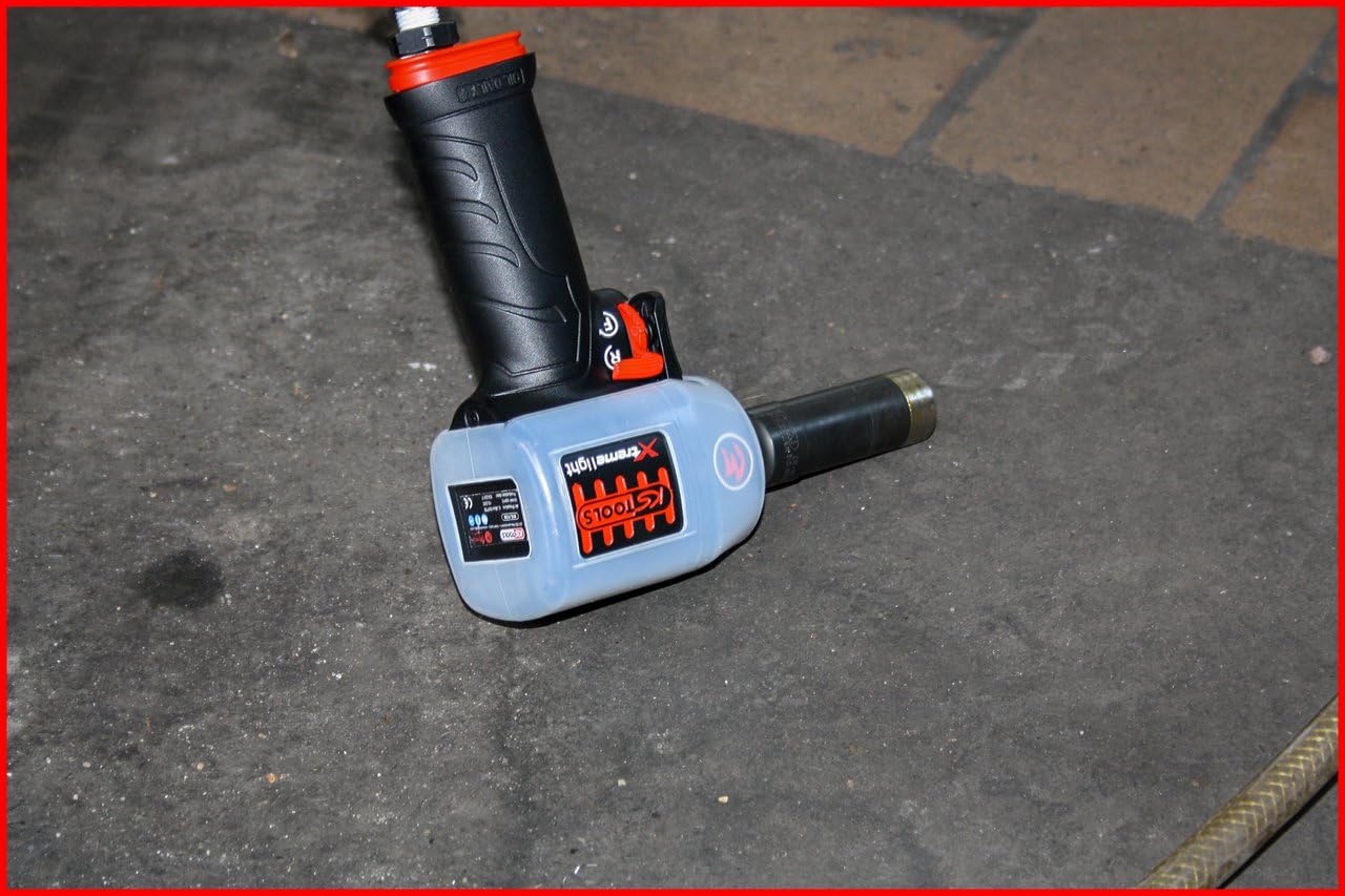 'KS Tools 1/2 515.1155 Minimonster Xtrem Elight High Performance Pneumatic Impact Wrench 1.390 NM + CASE + Noise Reducing Hose