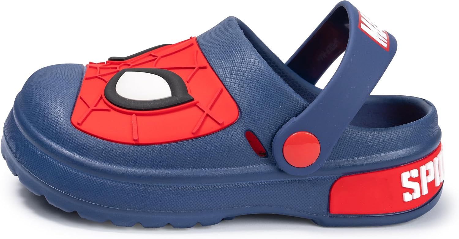 Marvel Official Spider-Man Spidey Kids Clogs Water Resistant Slip-On Sandals Lightweight Comfort Play Footwear