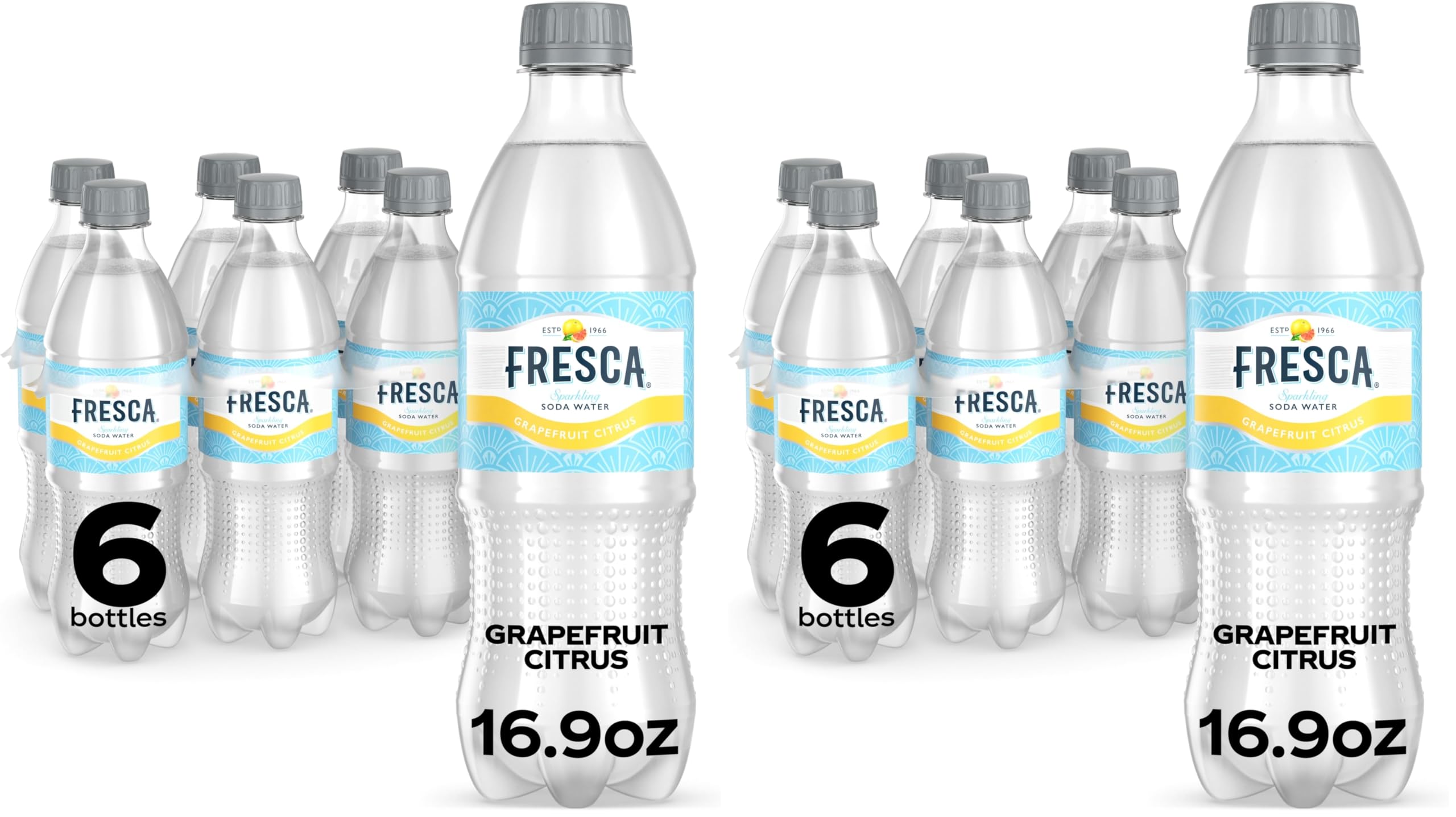 Fresca Grapefruit Citrus Sparkling Soda Water | Bottles | 16.9 fl oz | 12 Pack