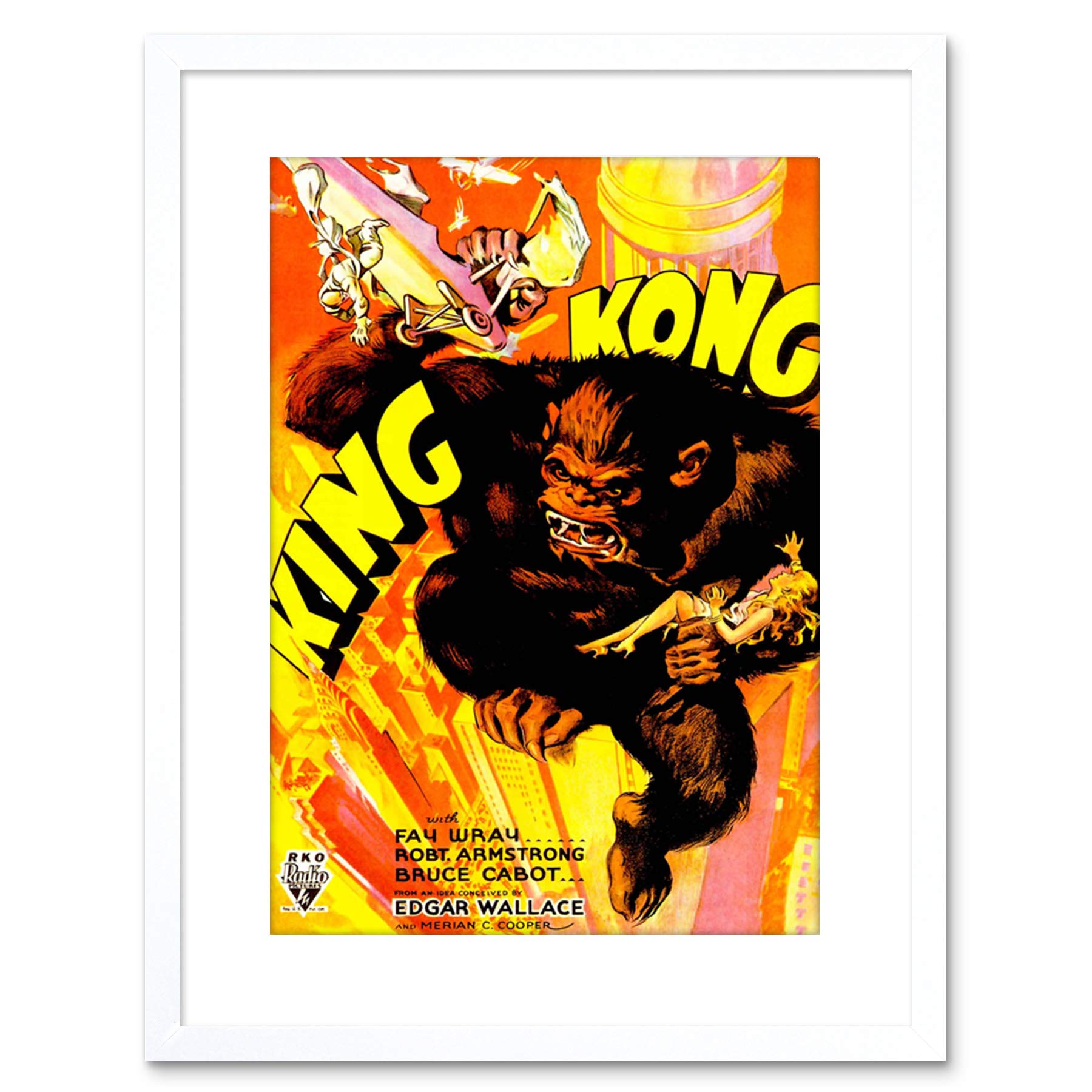 Wee Blue Coo FILM MOVIE VINTAGE AD KING KONG MONSTER HORROR FRAMED PRINT F97X7526