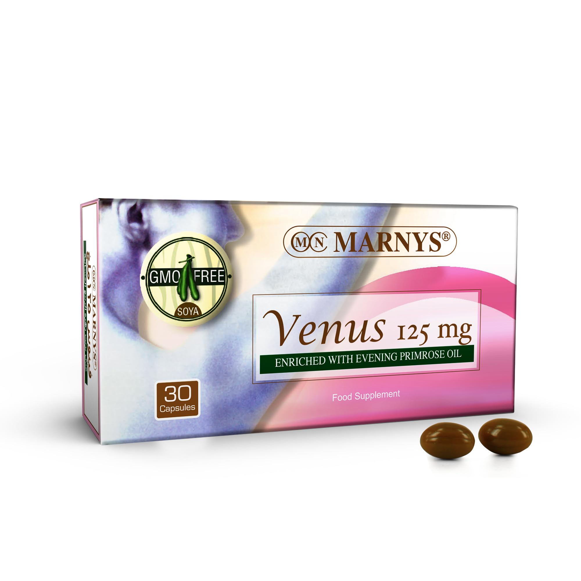 Marnys Fitohelp Isoflavonas de Soja y Aceite de Onagra, Para los cambios y molestias en el ciclo menstrual en mujeres adultas, Bienestar Femenino, 30 Cápsulas