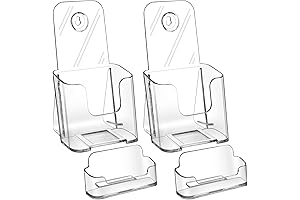 4x9 Inch Acrylic Brochure Holders for Vertical or Horizontal Display (2-Pack)