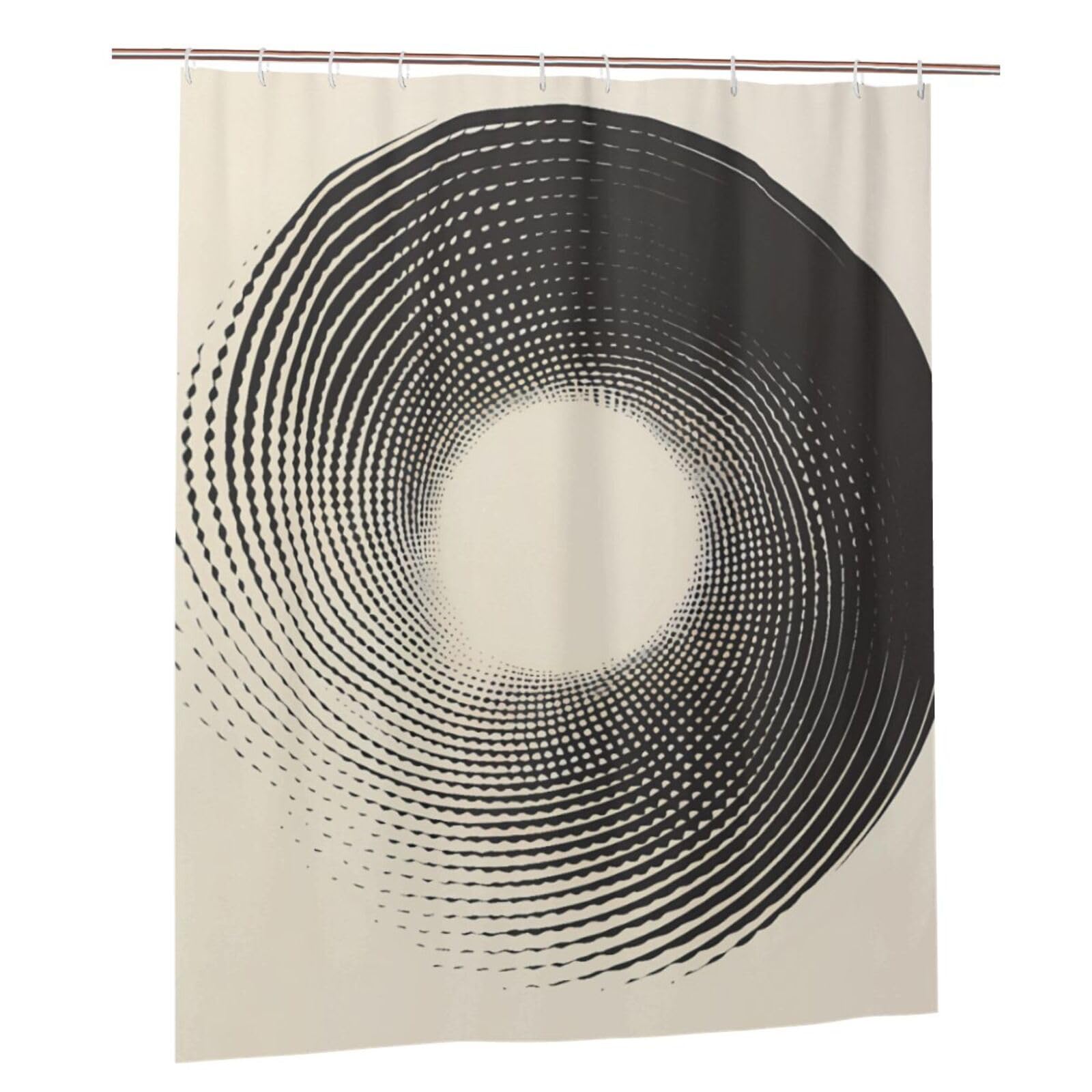 Rideau de douche tissu polyester imperméable anti-moisissure géométrique