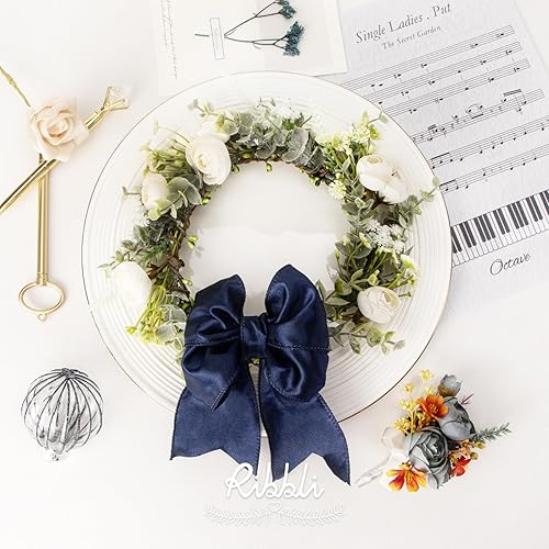 Vista 183 de Ribbli Cinta de satén rosa claro con alambre de 1.5 pulgadas, cinta de Navidad rosa para envolver regalos, coronas, guirnaldas, decoración