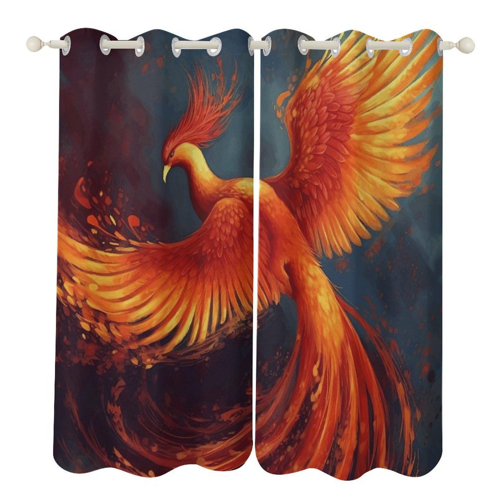Rideaux occultants phénix rouge 132x213 isolant thermique chambre