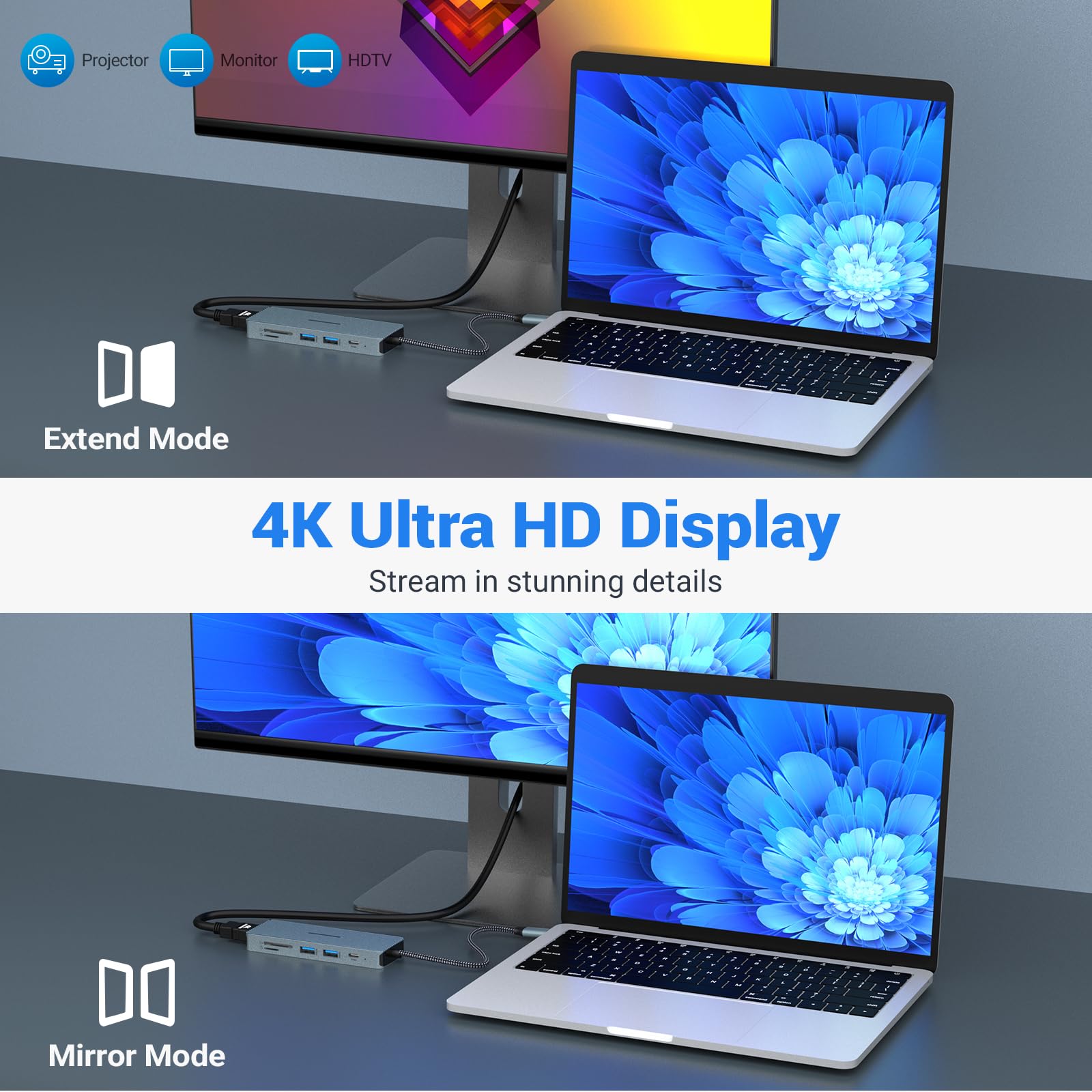 HOPDAY USB Cハブ - 10イン1 デュアルディスプレイ Amazon | HOPDAY USB Cハブ - 10イン1 デュアルディスプレイ USB