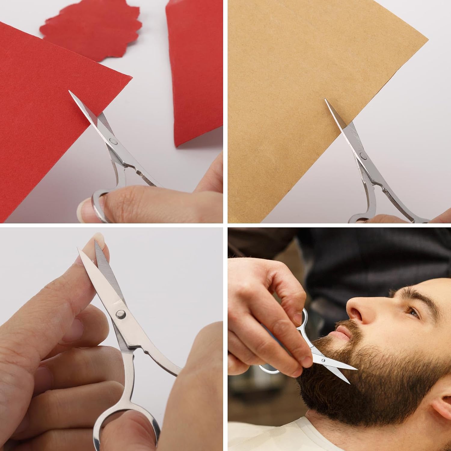 8 Pack Small Grooming Scissors for Men and Women – Pointed Tip Trimming Kit for Eyebrows, Nose Hair, Mustache, Beard, Eyelashes and Ear Hair