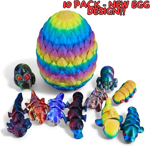 Miniatura 2 de Paquete de 10 minianimales misteriosos, figuras articuladas de animales impresos en 3D, diseños únicos y divertidos, incluye huevo misterioso,
