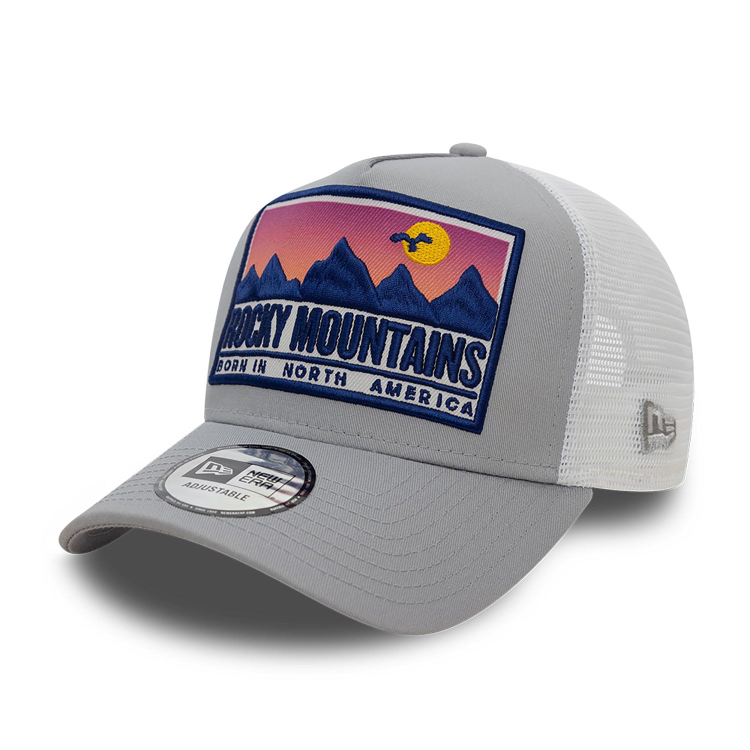 New Era Adult's 9Forty Rocky Mountains Location Trucker Branded Baseball Cap Hat Grey
