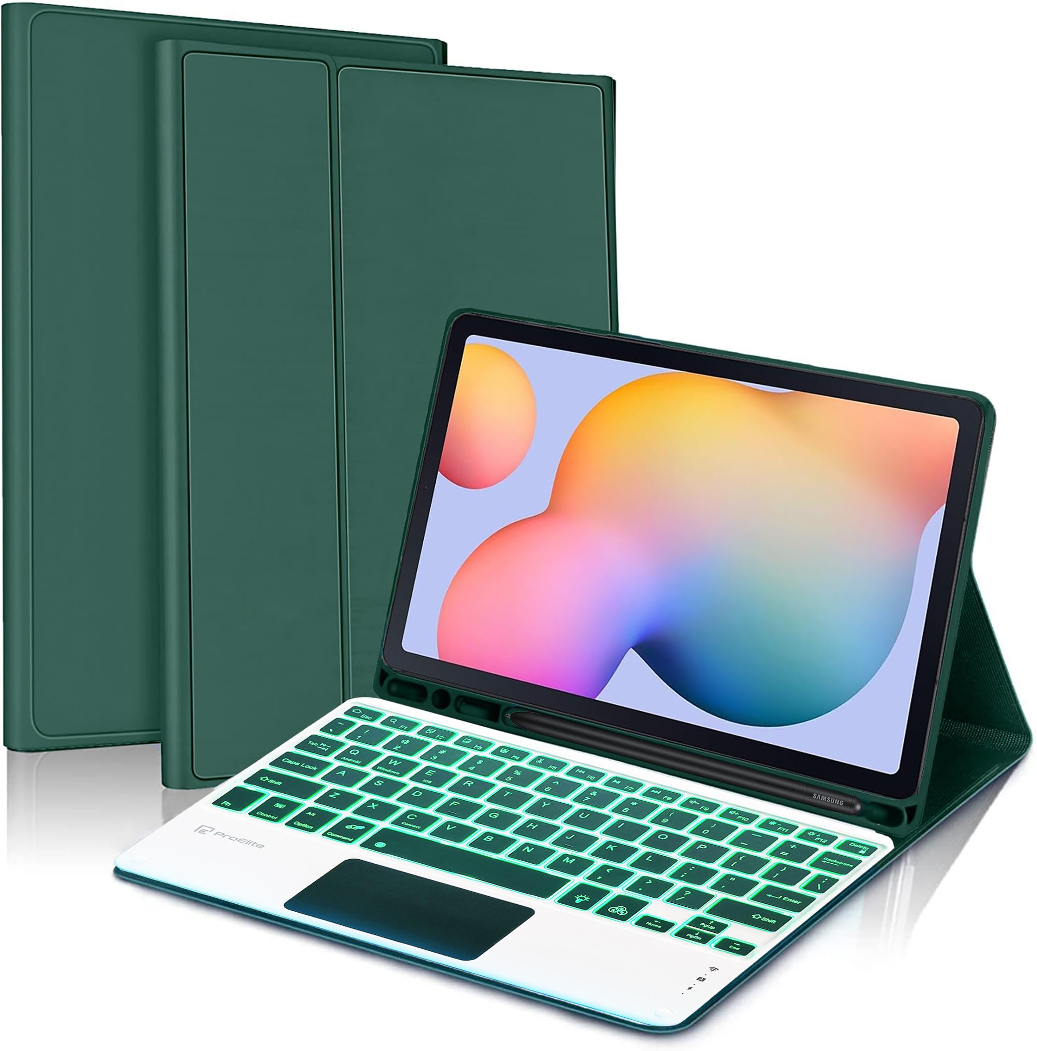 ProElite TouchPad Keyboard case for Galaxy Tab S6 Lite 10.4 Inch 2024 SM-P610/P615 with S Pen Holder, Magnetic Detachable Wireless Bluetooth TouchPad Keyboard Built-in 7-Colors Backlit, Dark Green (B0CZNL4YBX) Amazon Price History, Amazon Price Tracker