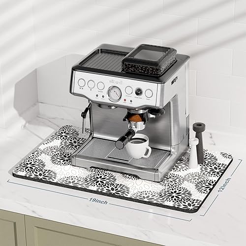 Miniatura 94 de Rnivvi Tapete de café, tapete de café de 12 x 19 pulgadas para estación de máquina de espresso, accesorios y organizador, almohadilla absorbente