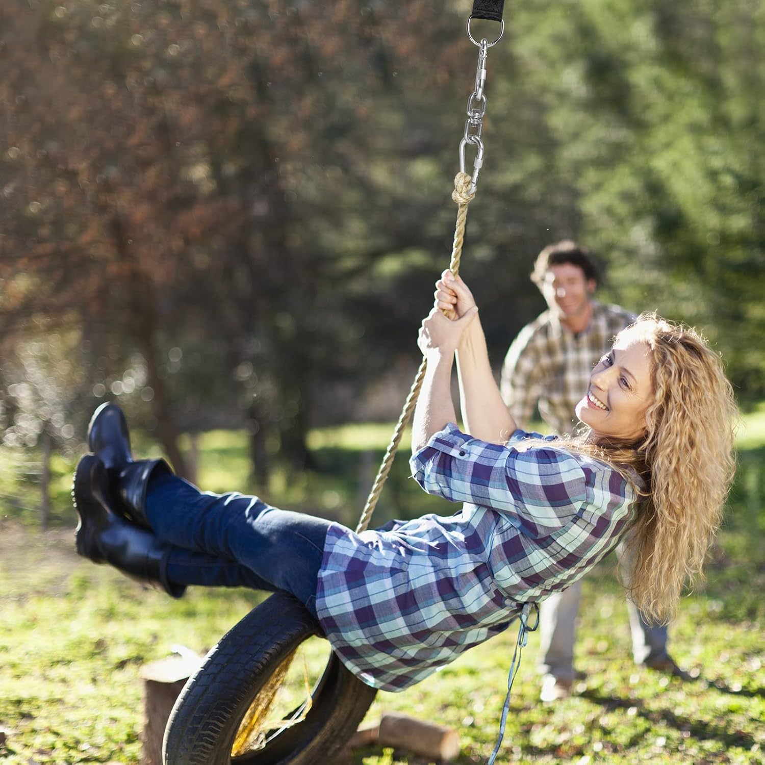 Homde Tree Swing Strap 2200lbs with Tree Protectors 2pcs 5ft Extra Long Hammock Straps with Carabiners Swivel Carry Pouch for Tire Swing, Saucer Swing & Hammock : Patio, Lawn & Garden