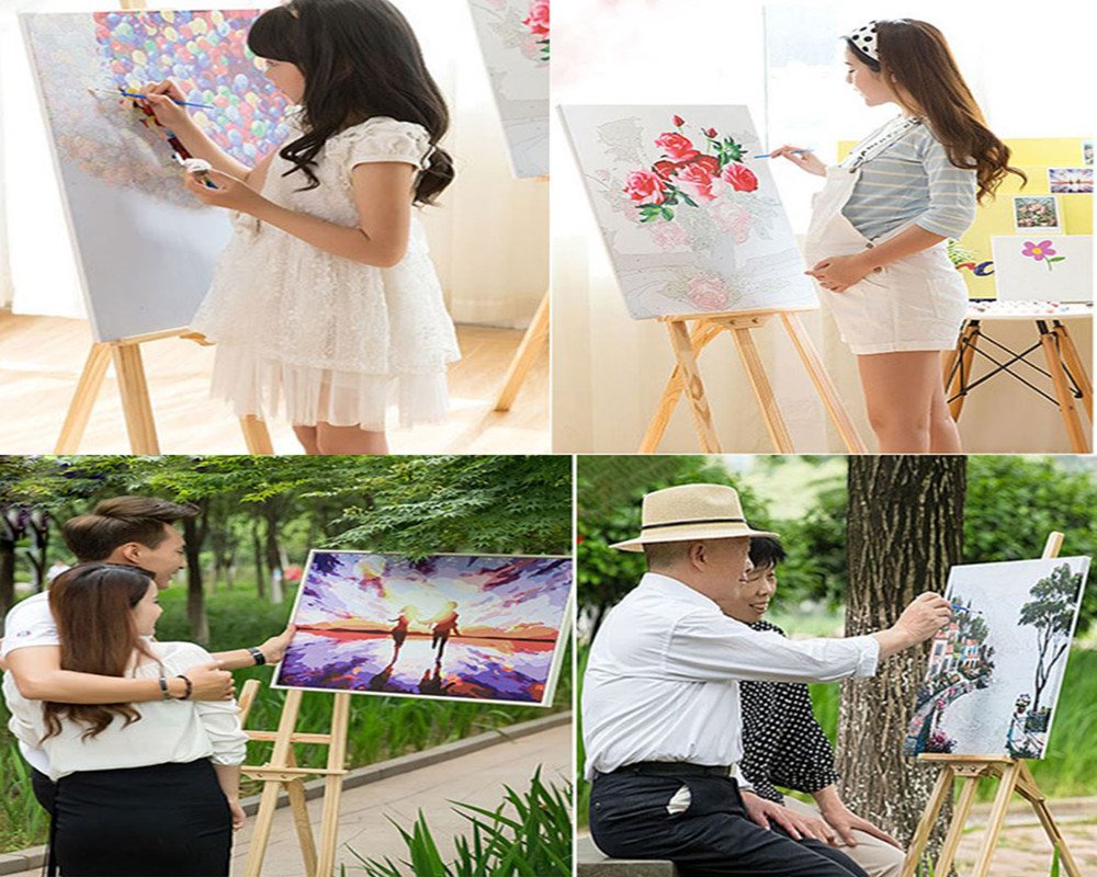 Pittura Ad Olio Fai Da Te ABEUTY: Kit Quadro "Cascata Sotto Il Sole", 40x50 Cm, Per Adulti