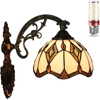 Indoor Wall Light Wall Lamp with Bulb 1 Piece 8 Inch Wall Lamps Wall Light for Living Room Bedroom Staircase Hallway Wall Lights Baroque B [Energy Class A]