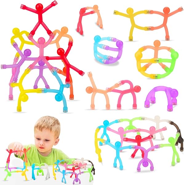 12 Pcs Magnetic Men Fidget Toys – Travel Figures & Fun Fridge Magnets for Kids, Sensory Desk Toys for Stress Relief, Easter Party Bag Fillers, Classroom Rewards & Small Gifts - 1