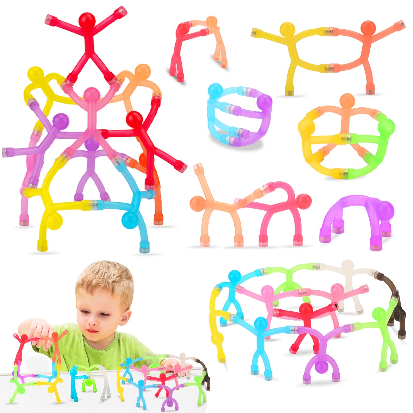 12 Pcs Magnetic Men Fidget Toys  Travel Toy Figures, Magnet People for Kids, Fun Fridge Magnets & Sensory Desk Toys, Stress Relief Play Accessories, Classroom Rewards, Party Bag Fillers & Gifts