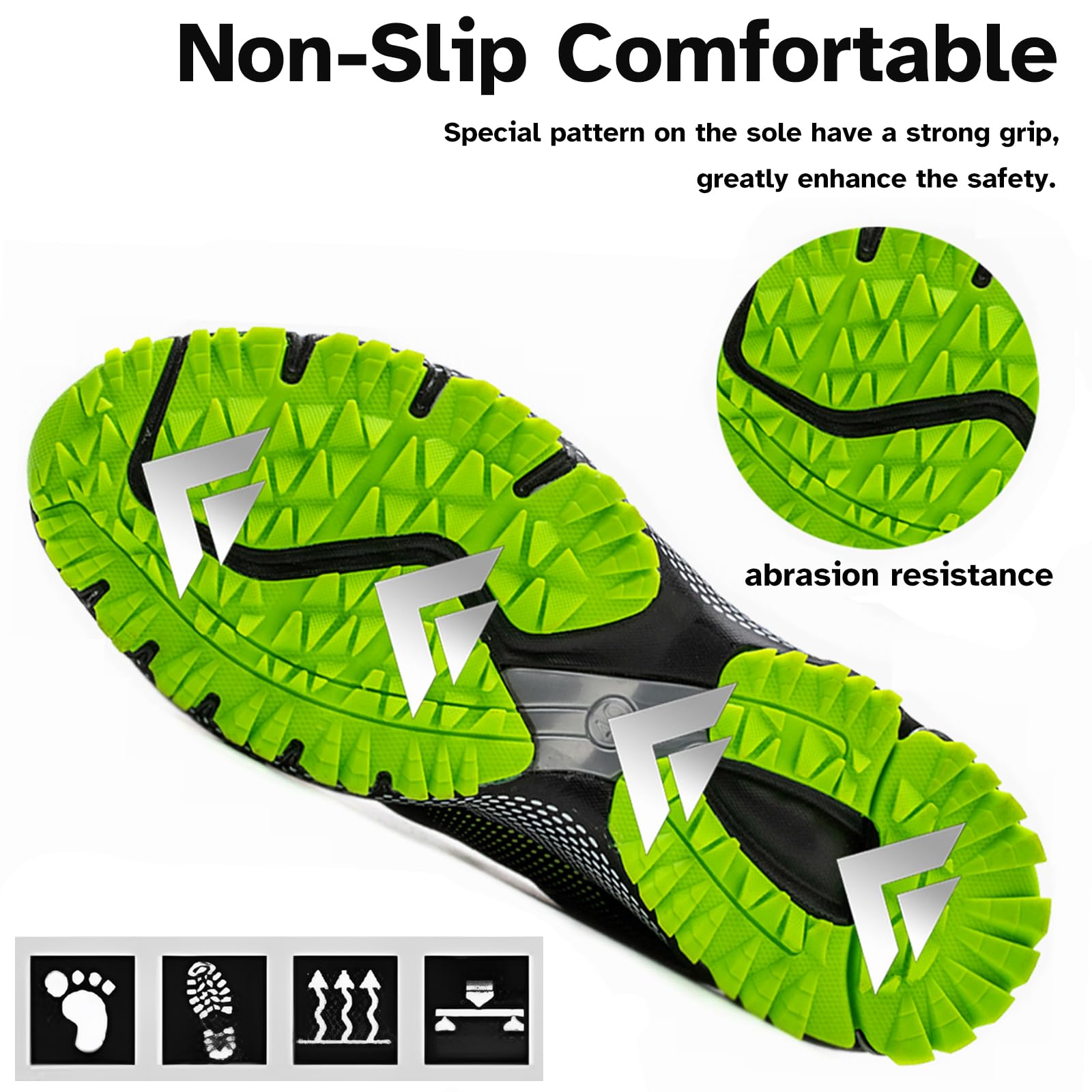 Zapatillas de seguridad para hombre y mujer, ligeras, transpirables, con puntera de acero, antideslizantes, botas de trabajo de construcción, zapatillas industriales