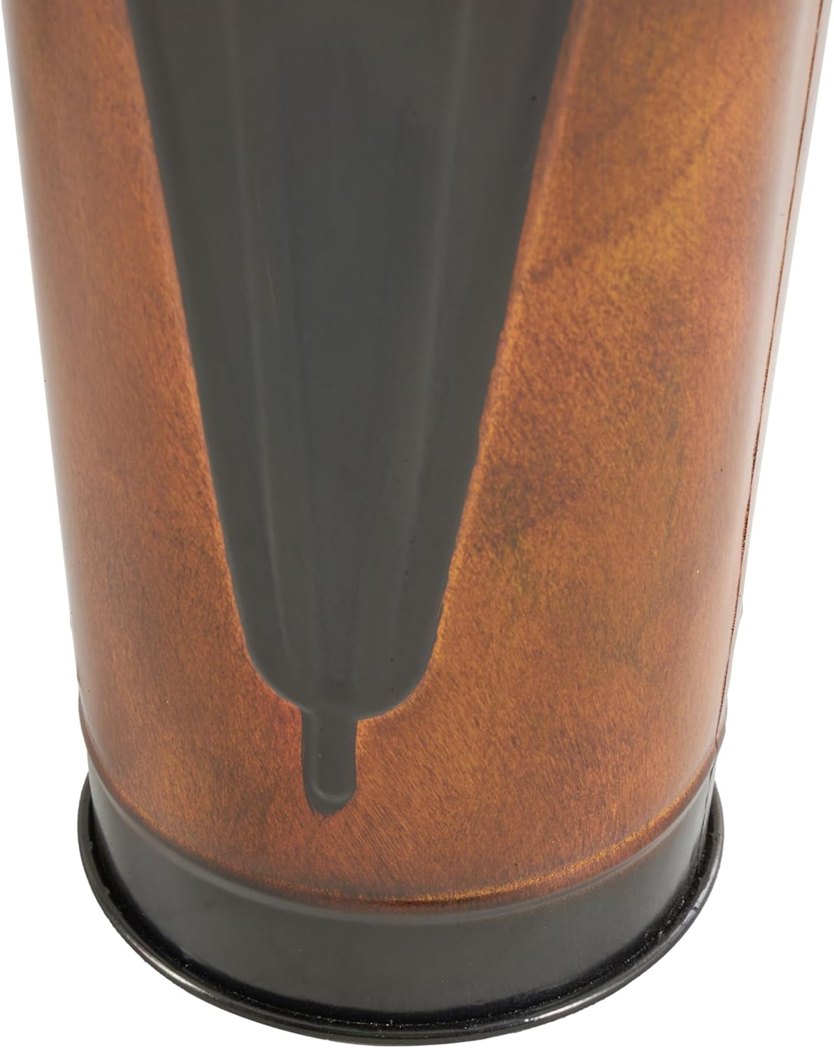 Deco 79 Metal Umbrella Stand with Umbrella Image and Handles, Set of 2 21", 17"H, Brown