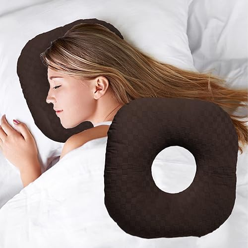 Vista 171 de Almohada perforadora de oreja para dormir de lado, almohada con un orificio para la oreja para CNH y dolor de oído, inflamación de oído, úlceras por