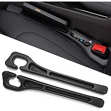 Car Seat Gap Filler Organizer of 2 &ndash; Universal Car Gap Seat Filler with Storage Pockets, No Drop Seat Guard for Phones, Keys &amp; Cards, Car Accessories for Most Cars Trucks SUVs (Black)