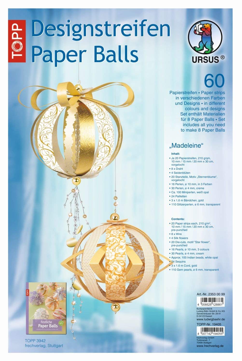 Ursus Paper Balls, Strips, Assortment Madeleine1