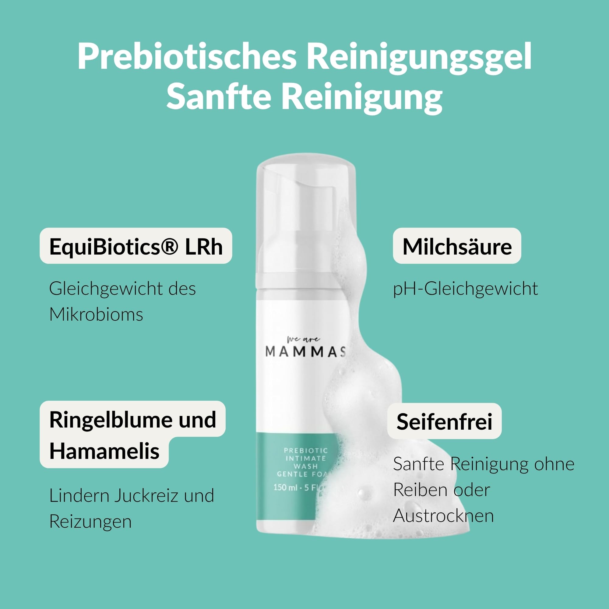 Hämorrhoiden Wochenbett Set – Peri Flasche + Intimschaum mit Präbiotika + Pflegeöl – Sanfte Intimpflege nach Geburt & Schwangerschaft – Pflanzliche Formel – Kühlend & Beruhigend – We are mammas