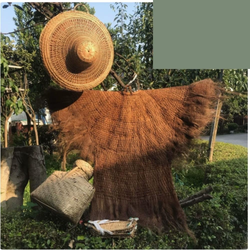 Set mantella antipioggia intrecciata a mano, decorazione rurale | Fibra naturale fatta a mano, stile rurale, pezzi multipli, oggetti di scena for la danza