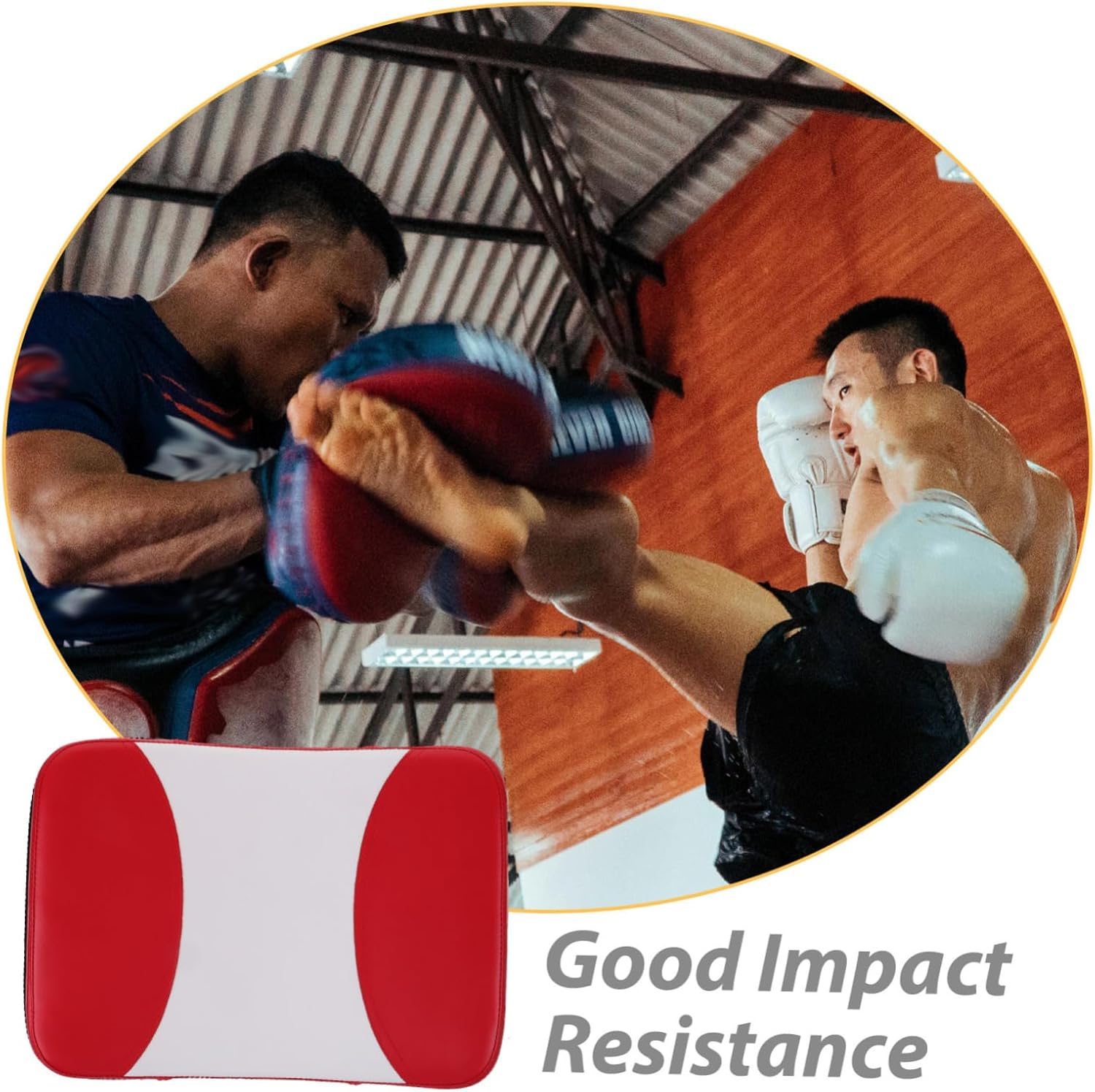 BESPORTBLE Curved Kick Pad for Martial Arts Training Lightweight Boxing Paddle with Cushioning Effect for Taekwondo and Kickboxing Practice for Beginners and Professionals Red White