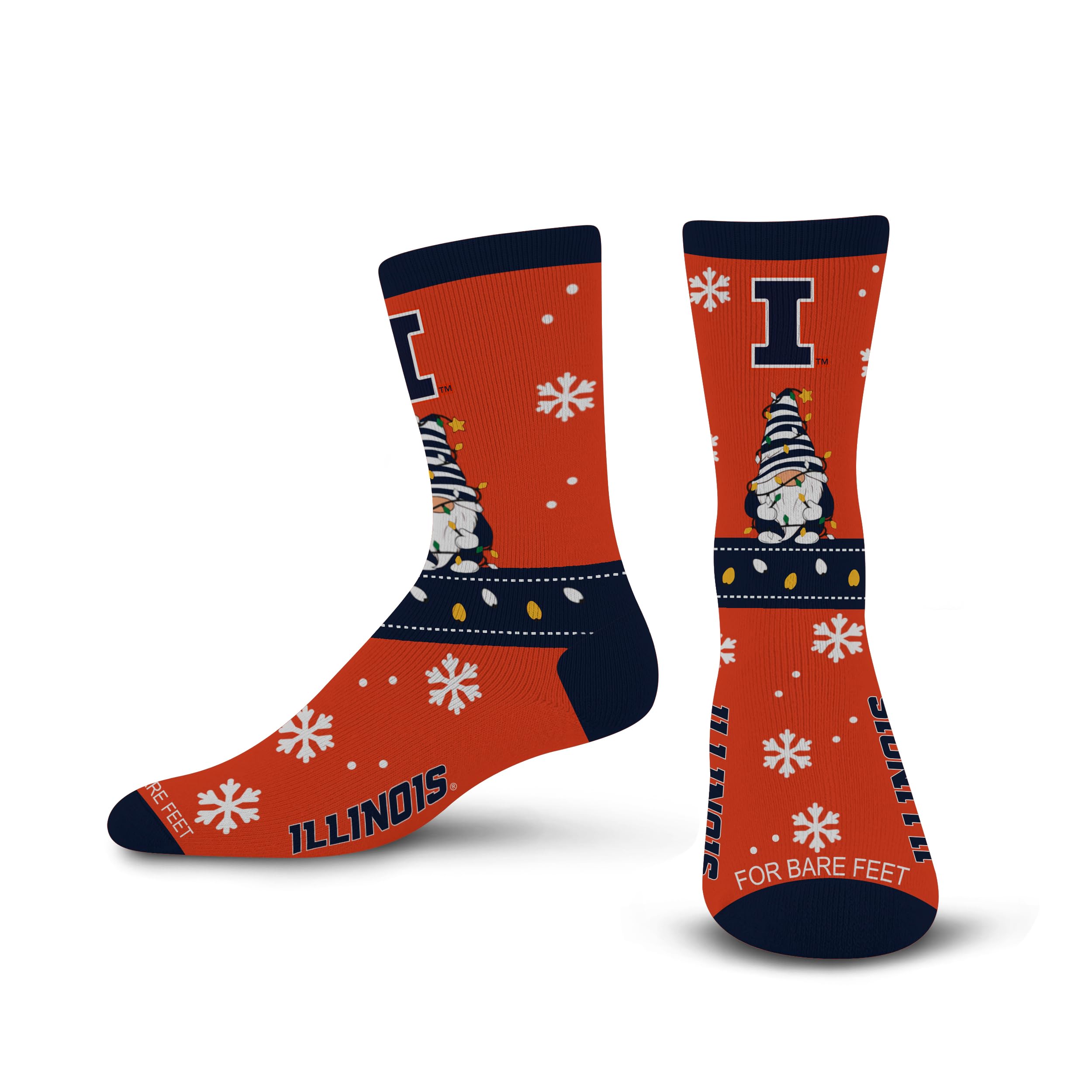 For Bare Feet NCAA Sweater Gnome Holiday Sock