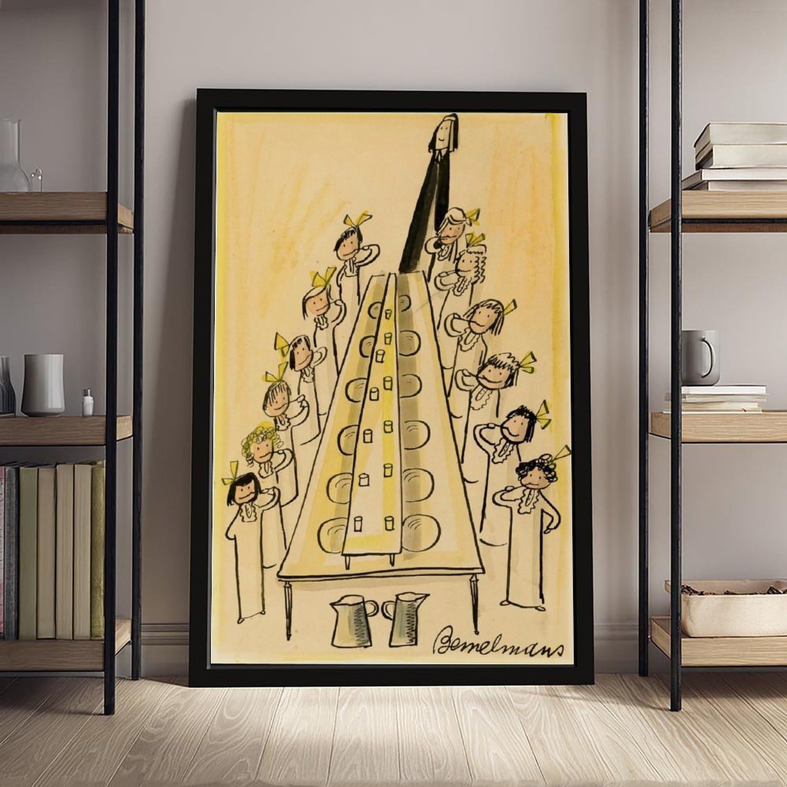 WCYB Madeline Ready for Bed – Ludwig Bemelmans Vintage książka dla dzieci – klasyczna książeczka z opowieściami, wydruki sceniczne, plakaty, obrazy na płótnie, sztuka ścienna, do biura, L