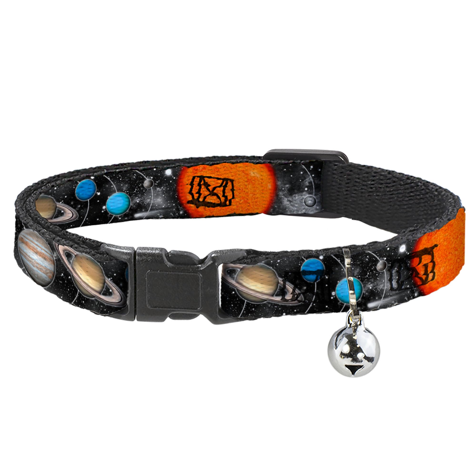 Collar de gato con diseño del sistema solar para felinos exploradores de interior