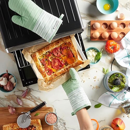 Miniatura 5 de KitchenAid Albany - Manoplas para horno, juego de 2 unidades, color pistacho, 7 x 13 pulgadas