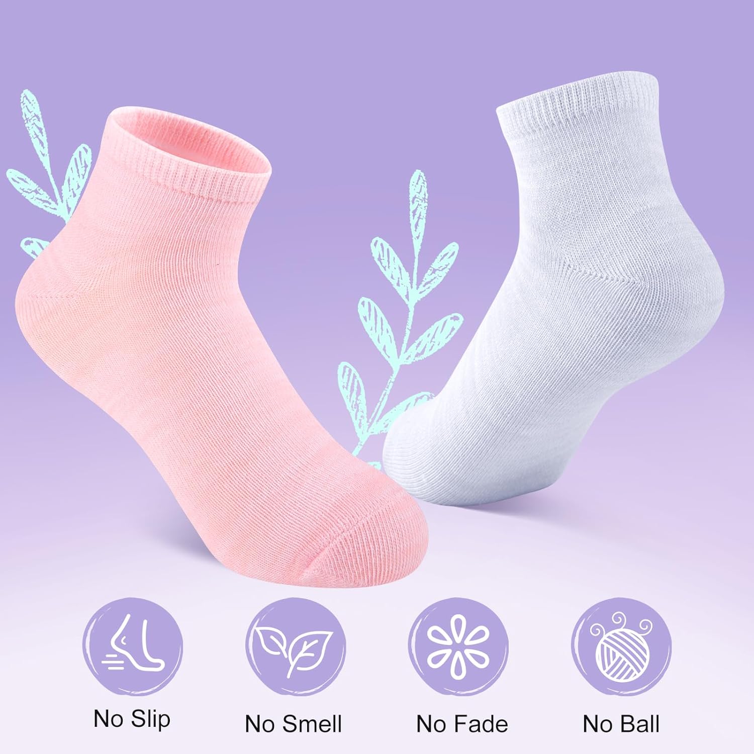20 Pairs Cute Girls Socks Assortment, Ankle Socks for School, Play & Daily Wear, (Fits 6-12 Years) - Image 4