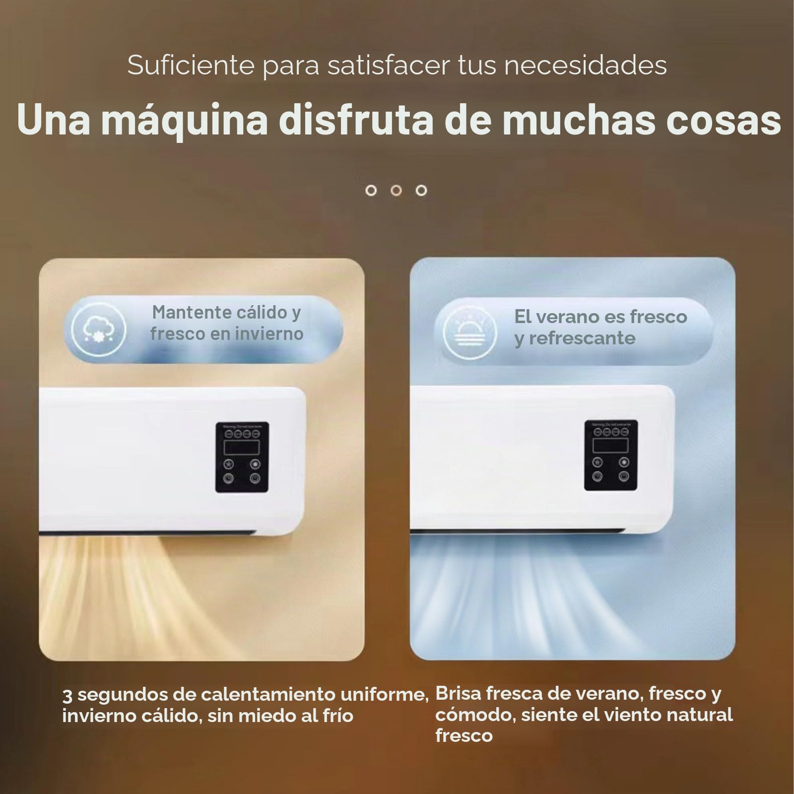 Ventilador de Pared con Control Remoto, Sistema de Climatización, Enchufe UE 220 V, Aire Acondicionado Sin Unidad Exterior para Casa, Dormitorio, Salón