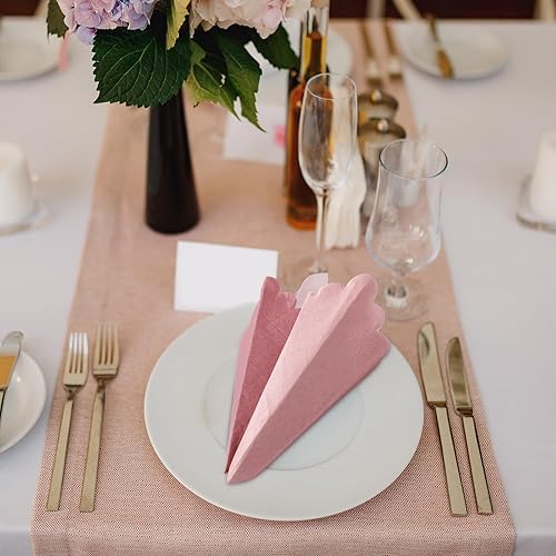 Miniatura 41 de Zhanmai Paquete de 100 servilletas de cóctel de 5 x 5 pulgadas, servilletas festoneadas de papel de color degradado con bordes festoneados, almuerzo