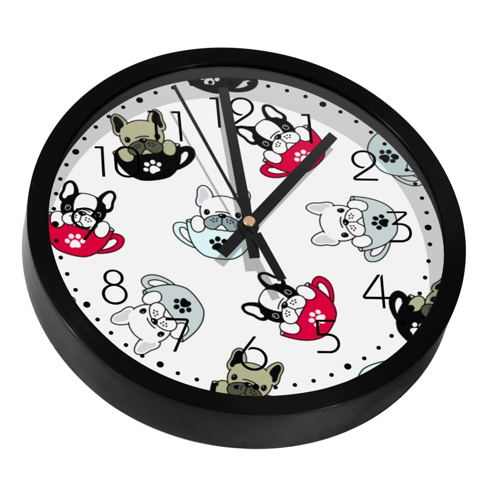 Horloge murale silencieuse pour dormir sans bruit déco carlin café