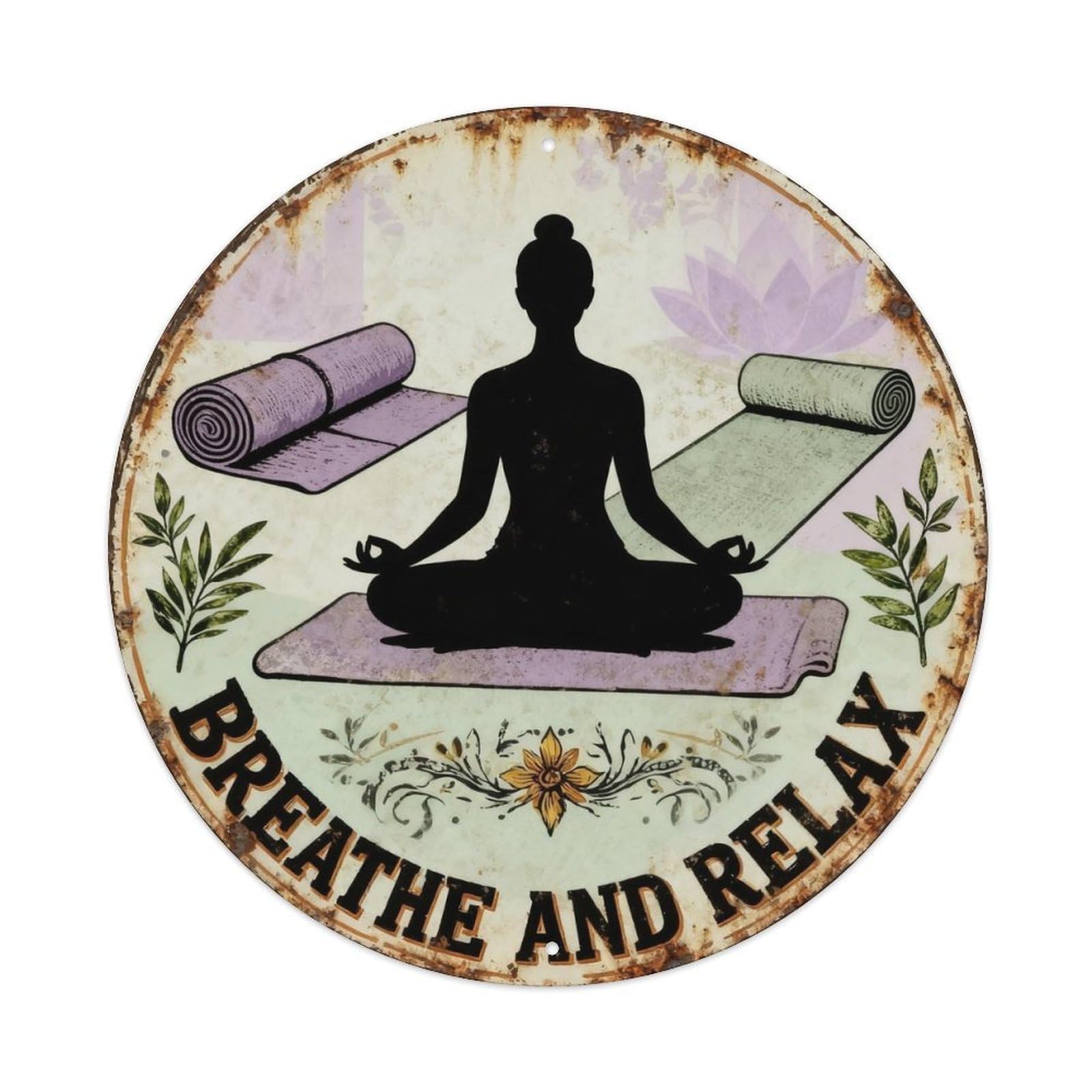 Breathe And Relax Metal Tin Sign Plaque