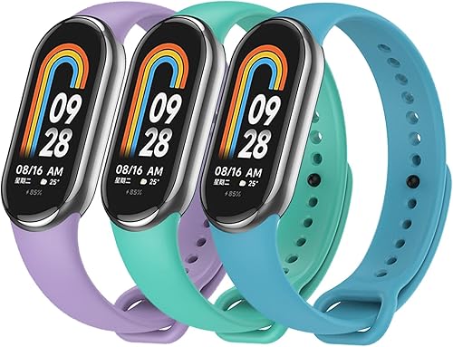Paquete de 3 bandas para Mi Band 8 correasMi Band 9 correas de silicona suave repuesto pulsera deportiva para Xiaomi Mi Band 89 correa de reloj disponible en Yaxa El Salvador