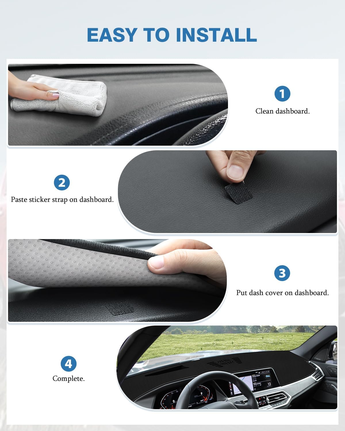 FIILINES Dash Cover for 2019-2022 BMW X5/X7 Dashboard Cover Mat for X5/X7 Accessories Sunshade Nonslip Mesh Protector No Glare