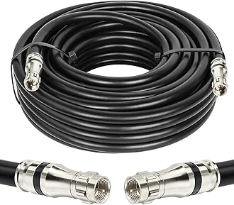 RG11 Coaxial Cable 40ft,Low Loss 14AWG RG11 Coax Cable 75ohm with F Type Connector High Definition for CATV,Satellite Dish,VHF/UHF,Radio,TV Antennas