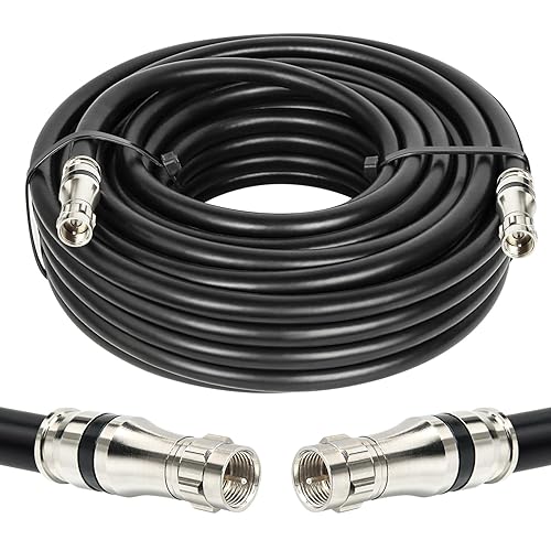 Cable coaxial RG11 de 40 pies, cable coaxial RG11 de baja pérdida 14AWG RG11 de 75 ohmios con conector tipo F de alta definición para CATV, antena