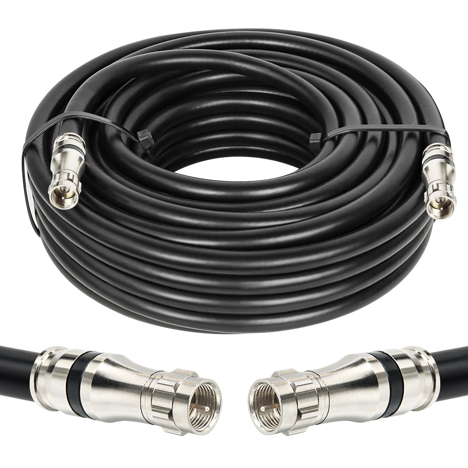 RG11 Coaxial Cable 40ft F Type Cable,Low Loss RG11 Cable 40 Feet,14AWG RG11 Coax Cable 75ohm,High Definition RG11 F Type Connector Cable for CATV,Satellite Dish,VHF/UHF,Radio,TV Antennas