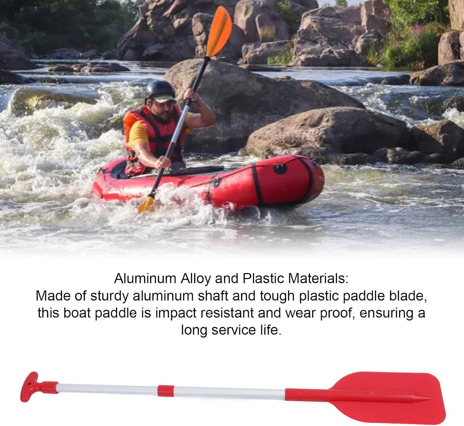 CCYLEZ Canoe Paddle, Boat Paddle Sturdy Aluminum Alloy Rod for Fishing