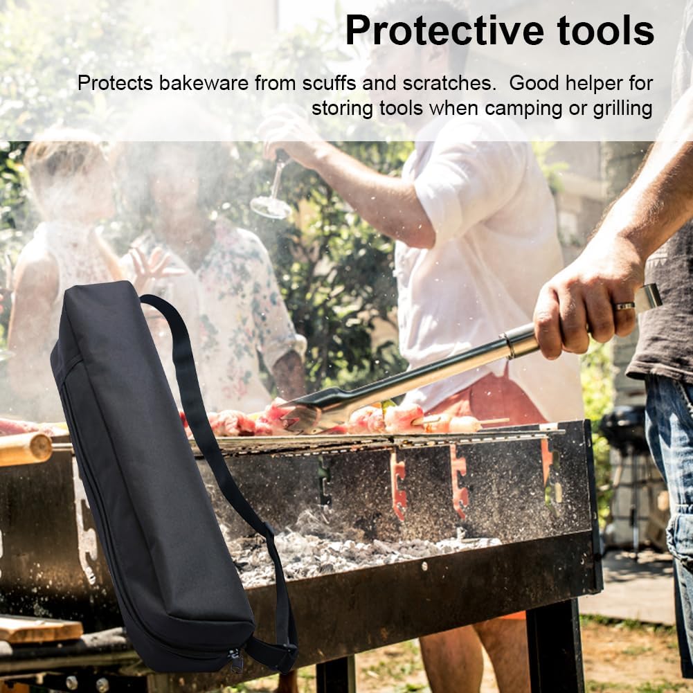 Grill Tool Storage Bag,BBQ Tool Storage-Bag,Oxford Cloth Foldable Grilling Bag,for Camping and Hiking BBQ,Waterproof Grill Utensil-Storaged-Bag Accessory.Gift for Men